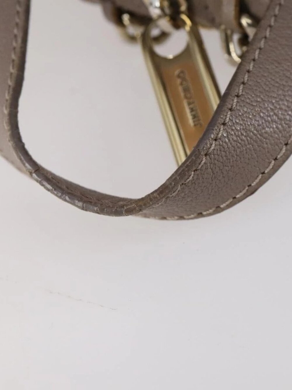 Jimmy Choo Studs Backpack Leather Beige Gold Auth BA7708 - Picture 8 of 16